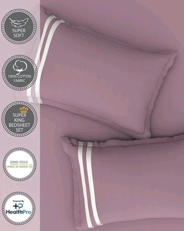 Super King Size Bedsheet 3 X 3 Meter Bed Sheet With 2 Pillow Covers Plain Heavy Tc Premium Quality Smooth Bedsheet Shop Online - 3.00 M X 3.00 M