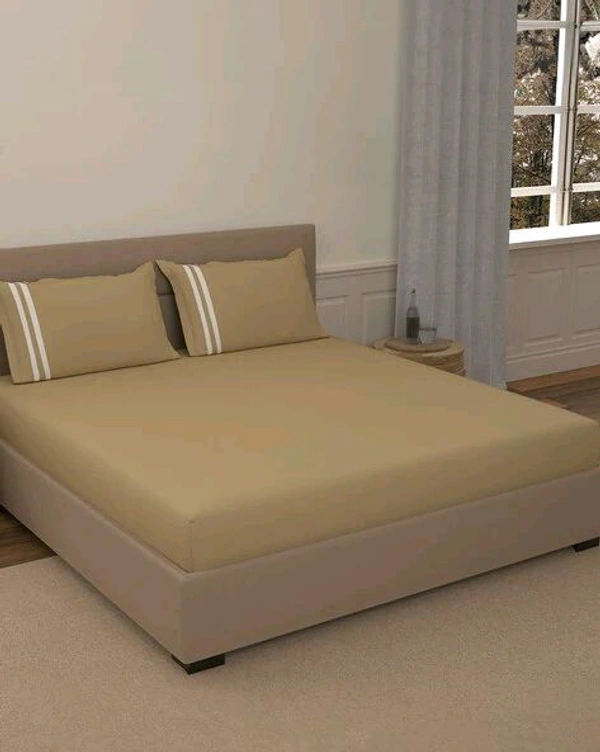 Super King Size Bedsheet 120 X 120 Inch BedSheet With 2 Pillow Covers Plain Heavy Tc Premium Quality Smooth Bedsheet Shop Online - 3.00 M X 3.00 M