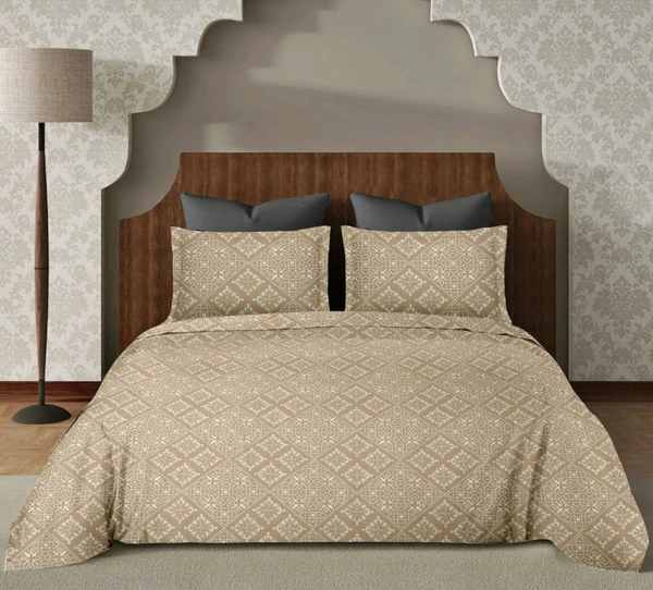 Super King Size BedSheet 120 Inch X 120 Inch With 2 Pillow Cover  - 3.00 M X 3.00 M