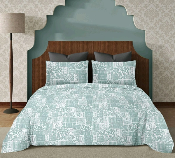 Super King Size BedSheet Double Bedsheet 120 Inch X 120 Inch With 2 Pillow Cover  - 3.00 M X 3.00 M