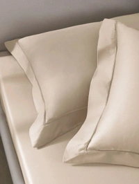 King size BedSheet Plain 400 Tc Cotton Double Bed sheet Heavy Tc 108" X 108" Beidge Colour - 2.74 M X 2.74 M