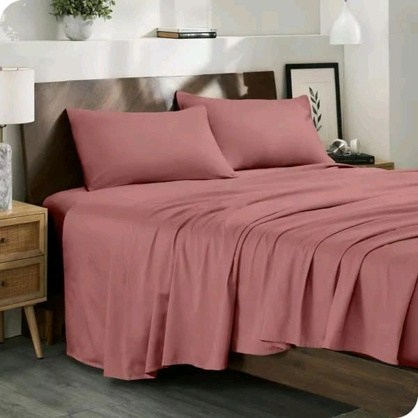 King size BedSheet Plain 400 Tc Cotton Double Bed sheet Heavy Tc 108" X 108" Colour - 2.74 M X 2.74 M