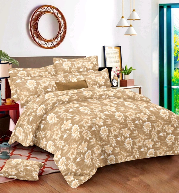 Cotton Double Bedsheet With 2 Pillow Covers - 2.24 M X 2.44 M