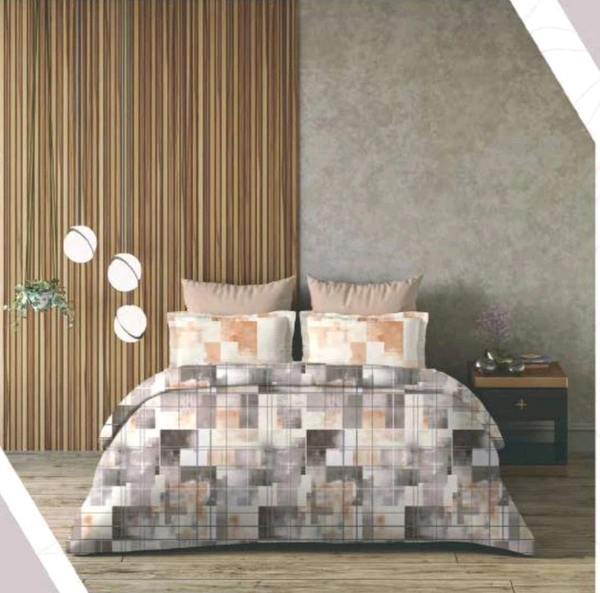 King Size Bedsheet Double Pure Cotton Bedsheet 9 Feet X 9 Feet With 2 Pillow Covers - 2.74 M X 2.74 M