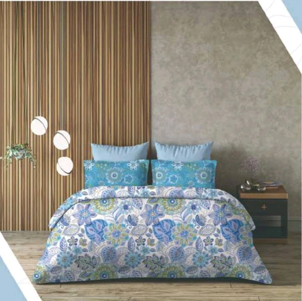 King Size Bedsheet Double Pure Cotton Bedsheet 108 X 108 Inch With 2 Pillow Covers - 2.74 M X 2.74 M