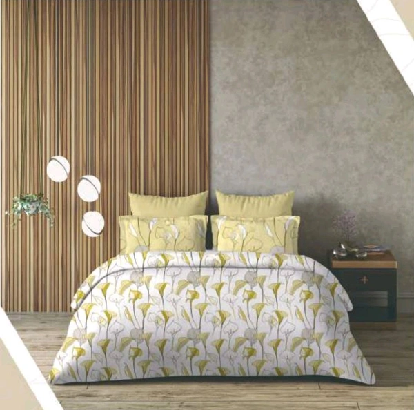 King Size Bedsheet Double Pure Cotton Bedsheet 9 Feet X 9 Feet With 2 Pillow Covers - 2.74 M X 2.74 M