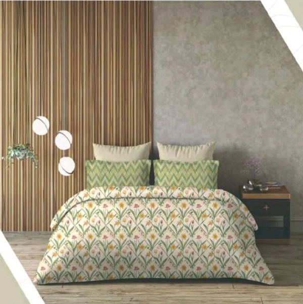 King Size Bedsheet Double Pure Cotton Bedsheet 9 Feet X 9 Feet With 2 Pillow Covers - 2.74 M X 2.74 M