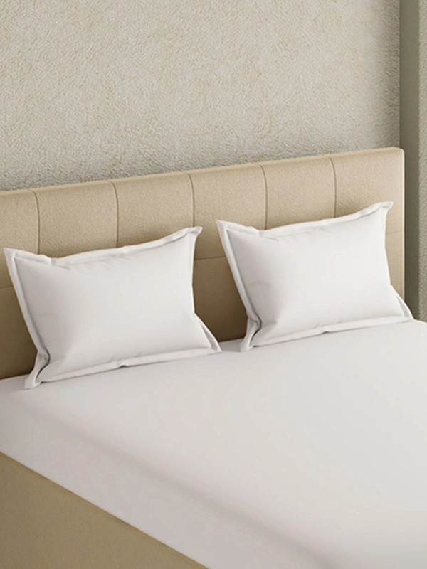 Ddecor King Size Bedsheet Plain Duet 300 Tc Double Bedsheet - 2.74 M X 2.74 M, White