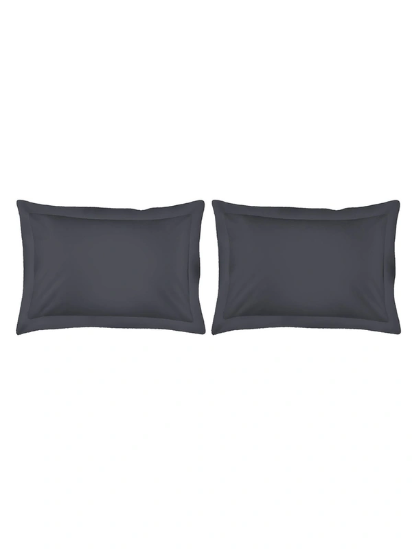 King size BedSheet Plain 400 Tc Cotton Double Bed sheet Dark Grey - 2.74 M X 2.74 M, Dark Grey