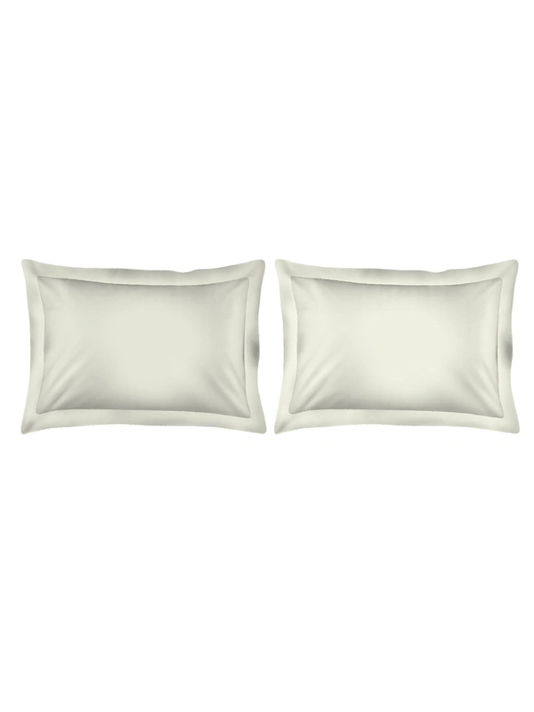 King size BedSheet Plain 400 Tc Cotton Double Bed sheet - 2.74 M X 2.74 M, Ivory