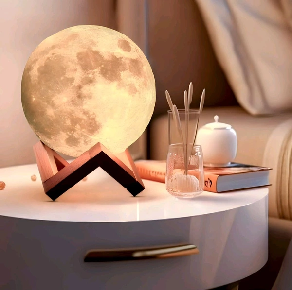 3D Moon Lamp - White