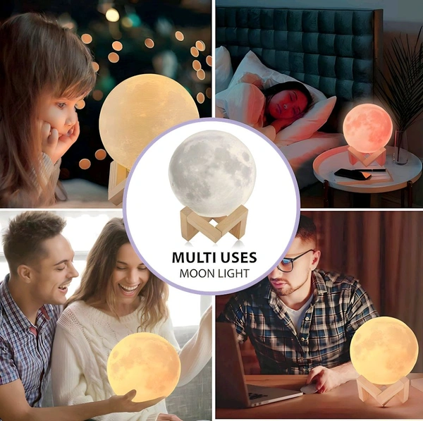 3D Moon Lamp - White