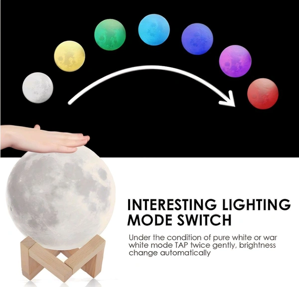 3D Moon Lamp - White