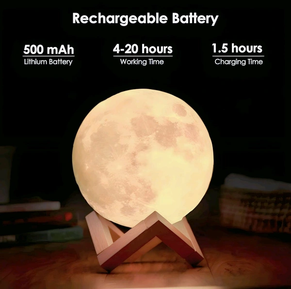 3D Moon Lamp - White