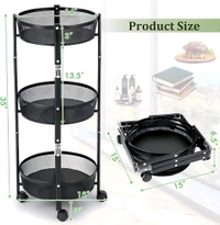 Foldable Kitchen Trolley Rack - Dorado