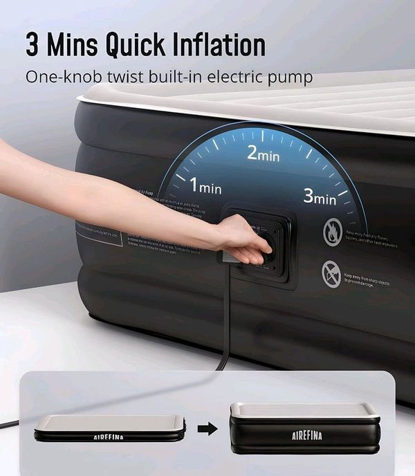 Portable inflatable bed - Dove Gray