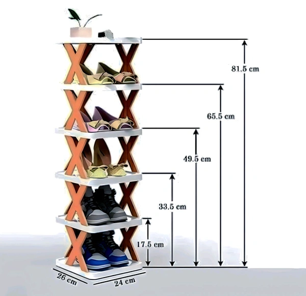 Sixfire 5 Tier Shoe Rack: Modern, Adjustable, Stackable Shoe Storage Organizer for Bedroom, Entryway, Living Room (Multi Color, Plastic) - Eastern Blue