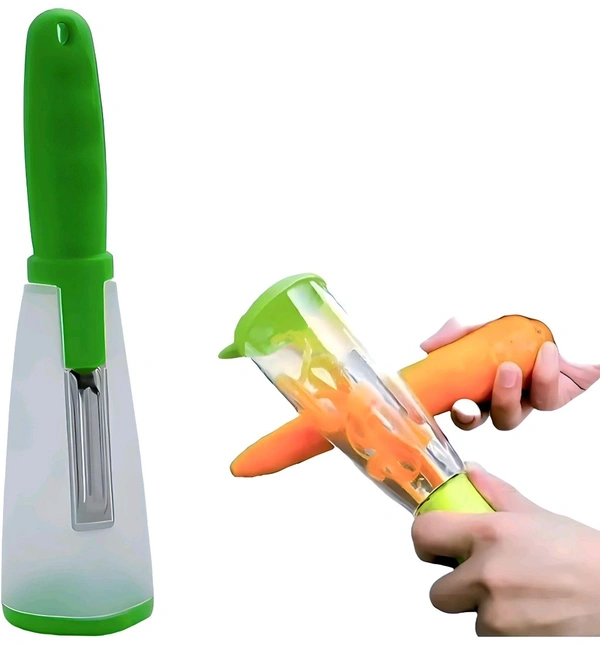 Drumstone (𝗦𝗽𝗲𝗰𝗶𝗮𝗹 𝟭𝟬 𝗬𝗲𝗮𝗿𝘀 𝗪𝗮𝗿𝗿𝗮𝗻𝘁𝘆) All-in-One Stainless Steel Peeler with Storage | Peel, Slice & Shred Effortlessly Must-Have for Modern Kitchens - Eastern Blue