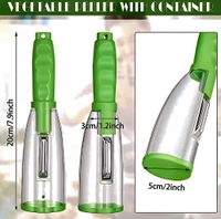 Drumstone (𝗦𝗽𝗲𝗰𝗶𝗮𝗹 𝟭𝟬 𝗬𝗲𝗮𝗿𝘀 𝗪𝗮𝗿𝗿𝗮𝗻𝘁𝘆) All-in-One Stainless Steel Peeler with Storage | Peel, Slice & Shred Effortlessly Must-Have for Modern Kitchens - Eastern Blue