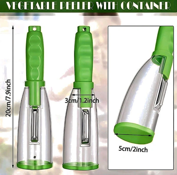 Drumstone (𝗦𝗽𝗲𝗰𝗶𝗮𝗹 𝟭𝟬 𝗬𝗲𝗮𝗿𝘀 𝗪𝗮𝗿𝗿𝗮𝗻𝘁𝘆) All-in-One Stainless Steel Peeler with Storage | Peel, Slice & Shred Effortlessly Must-Have for Modern Kitchens - Eastern Blue