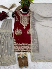 Kurti Duppata Set - Guardsman Red, S