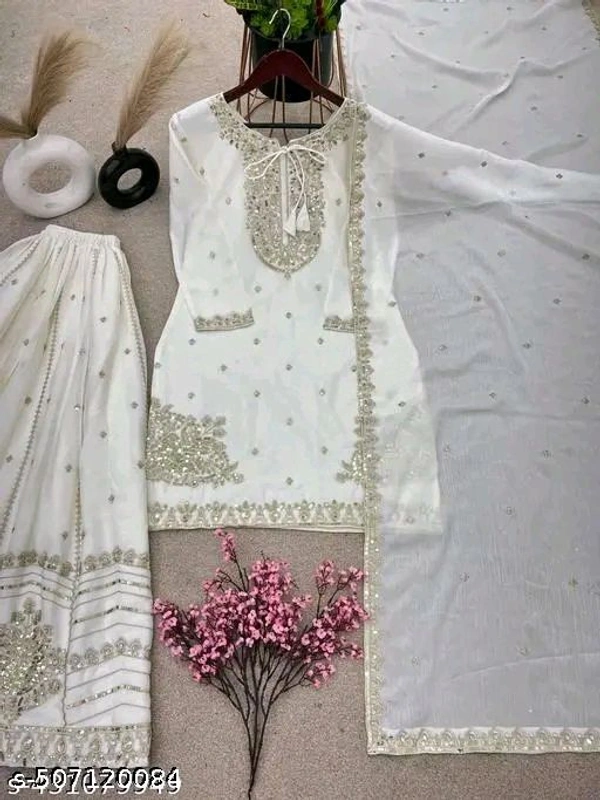 Sharara Dupatta Set - White, XL