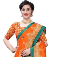Printed Mysore Art Silk Saree  (Orange)