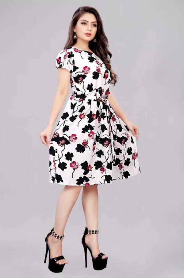 Women A-line White, Black, Purple, Red Dress