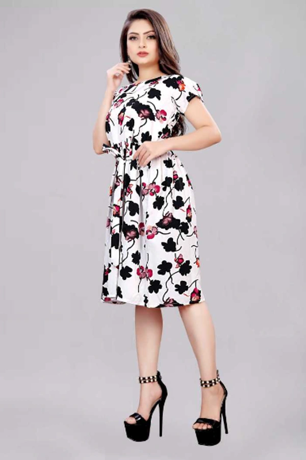 Women A-line White, Black, Purple, Red Dress