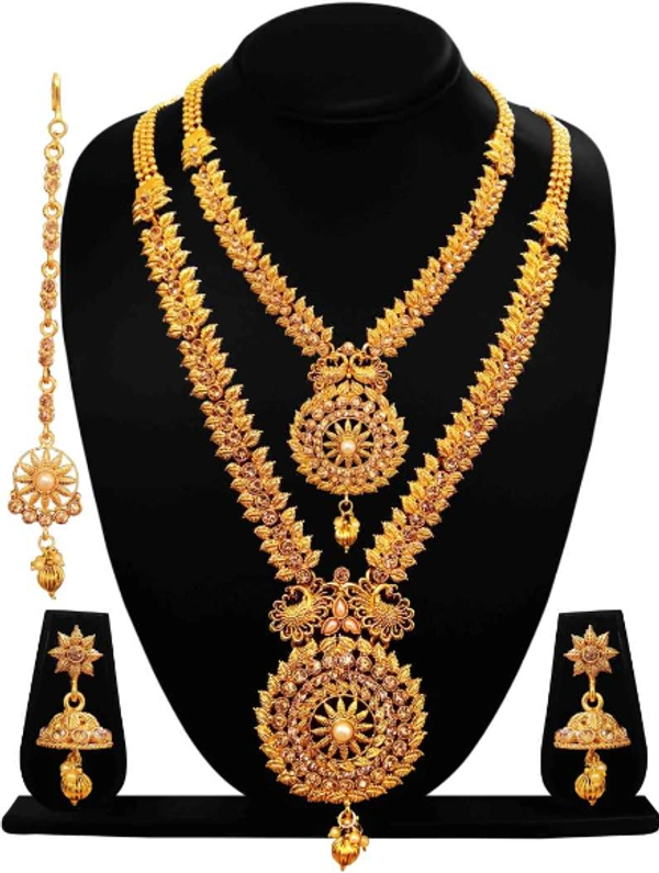 Brass Gold-plated Jewel Set  (Gold)