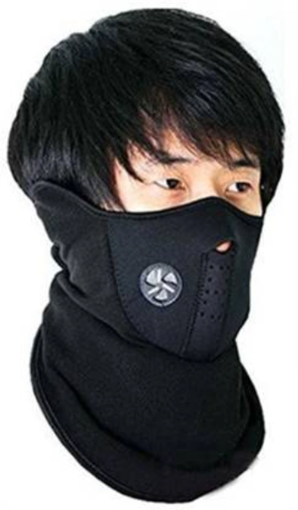 Depon Black Bike Face Mask for Boys  (Size: Free, Balaclava) - FREE