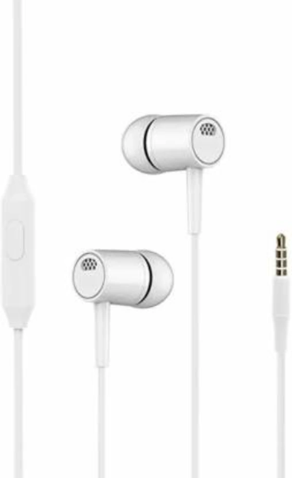 gunvill 100% original 3.5mm More Bass Certified Quality Earphone Headset Wired Headset  (White, In the Ear)
