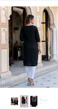 Black Kurti For Women  - Black, XXL