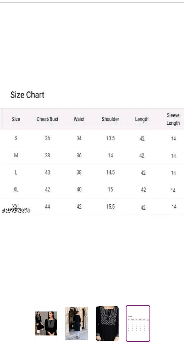 Black Kurti For Women  - Black, XXL