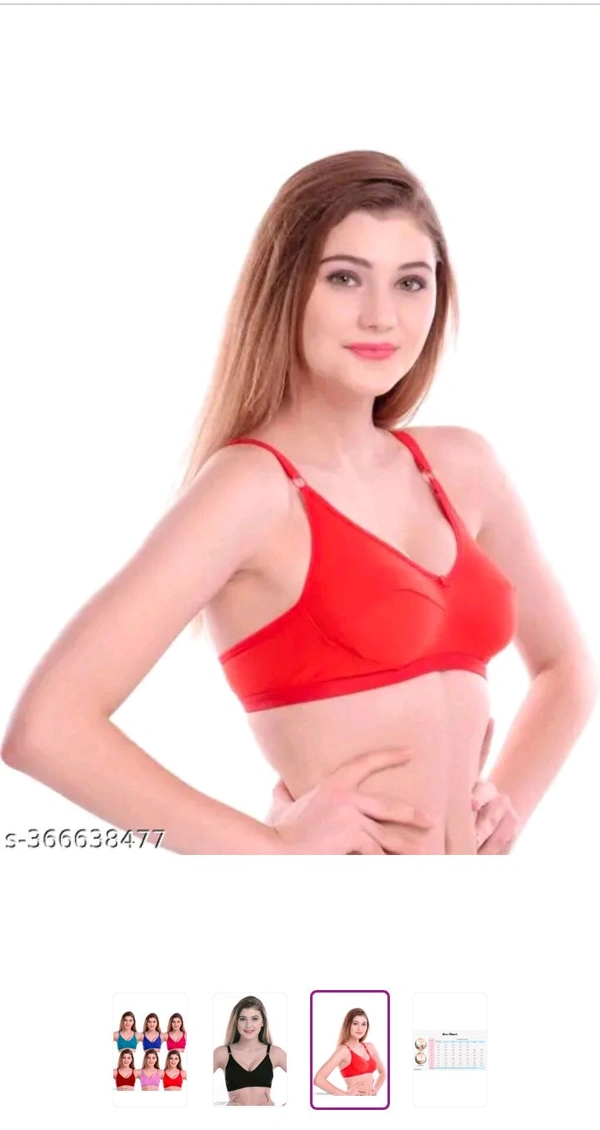 Women's Non Padded Bra Pack Of 6( Random Colour Will Be Sent ) - 28B