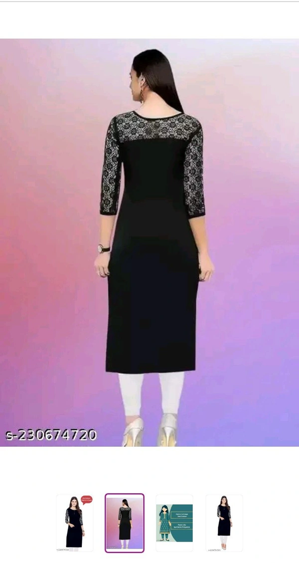 Polyster/Crepe fabric-Chic and Comfortable & Kurtis: Your Summer Essential - Black, M
