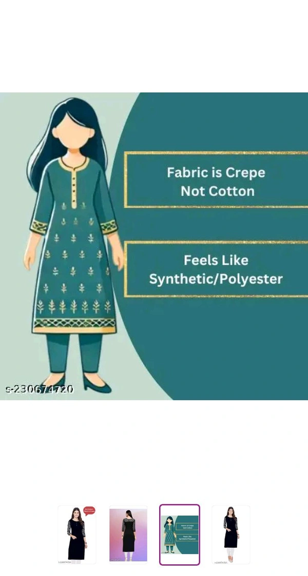 Polyster/Crepe fabric-Chic and Comfortable & Kurtis: Your Summer Essential - Black, M