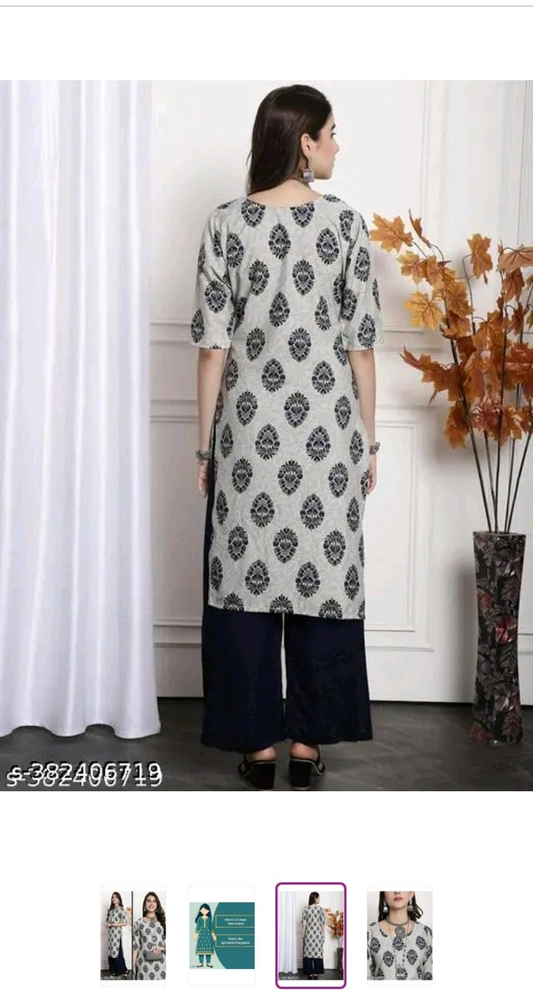 Polyster/Crepe fabric-Kurti For Women - White, XLL