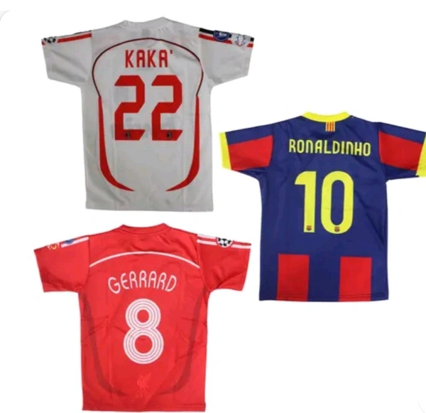 RETRO JERSEY COMBO AC MILAN LIVERPOOL BARCELONA  - Red, 4-5