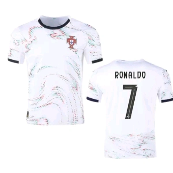 Portugal 2025 Away Kit Ronaldo - White, 15-16