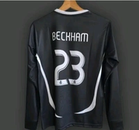 REAL MADRID BLACK JERSEY FULL SLEEVES BECKHAM - Black, M