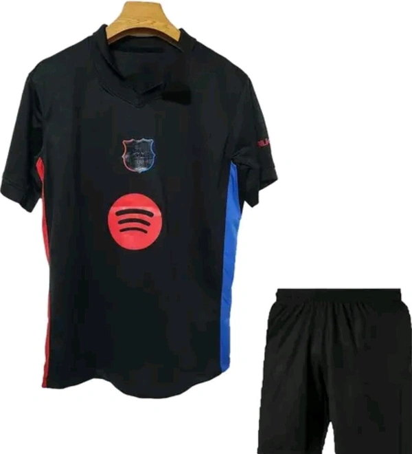 BARCELONA BLACK JERSEY 24/25 WITH SHORTS - Black, 9-10