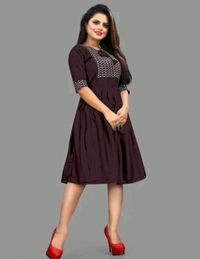 Womsn Frock Girl Cloth Cotton Froq western dress for women
Name: western dress for women
Fabric: Viscose Rayon
Sleeve Length: Three-Quarter Sleeves
Pattern: Embroidered
Net Quantity (N): 1
Sizes:
S, M, L, XL, XXL
A good quality dress for women. It will give them a classy and comfort look.This is designed as per the latest trends to keep you in sync with high fashion    - Xl