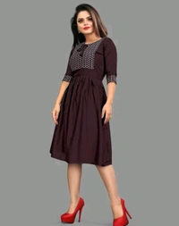 Womsn Frock Girl Cloth Cotton Froq western dress for women
Name: western dress for women
Fabric: Viscose Rayon
Sleeve Length: Three-Quarter Sleeves
Pattern: Embroidered
Net Quantity (N): 1
Sizes:
S, M, L, XL, XXL
A good quality dress for women. It will give them a classy and comfort look.This is designed as per the latest trends to keep you in sync with high fashion    - Xl