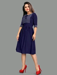Womsn Frock Girl Cloth Cotton Froq western dress for women
Name: western dress for women
Fabric: Viscose Rayon
Sleeve Length: Three-Quarter Sleeves
Pattern: Embroidered
Net Quantity (N): 1
Sizes:
S, M, L, XL, XXL
A good quality dress for women. It will give them a classy and comfort look.This is designed as per the latest trends to keep you in sync with high fashion    - M