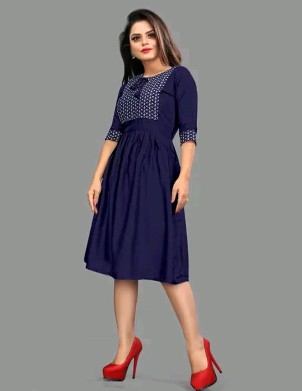 Womsn Frock Girl Cloth Cotton Froq western dress for women
Name: western dress for women
Fabric: Viscose Rayon
Sleeve Length: Three-Quarter Sleeves
Pattern: Embroidered
Net Quantity (N): 1
Sizes:
S, M, L, XL, XXL
A good quality dress for women. It will give them a classy and comfort look.This is designed as per the latest trends to keep you in sync with high fashion    - M