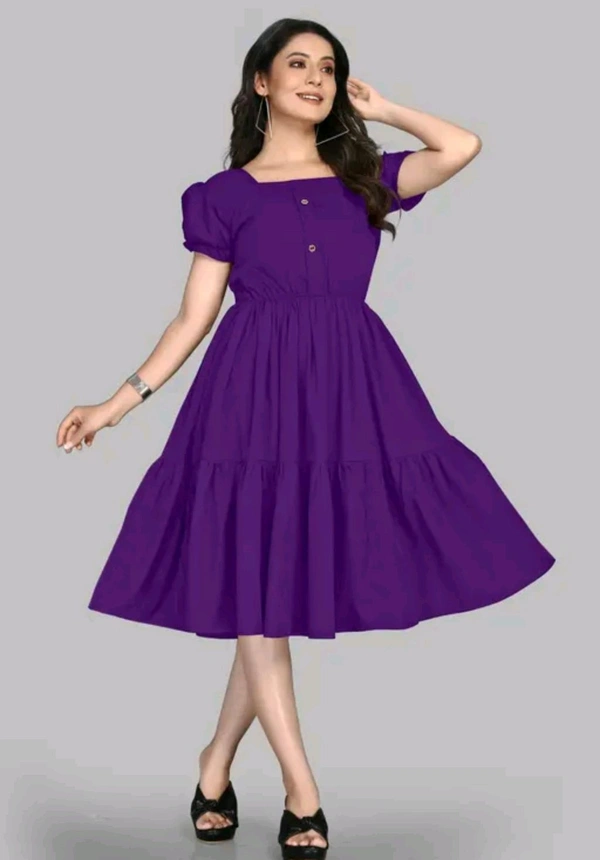 Purpal Parpal Cotton Frock Stylish Womsn Frock Girl Cloth Cotton Froq western dress for women
Name: western dress for women
Fabric: Viscose Rayon
Sleeve Length: Three-Quarter Sleeves
Pattern: Embroidered
Net Quantity (N): 1
Sizes:
S, M, L, XL, XXL
A good quality dress for women. It will give them a  - L