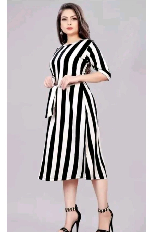 Black And White Lining Cotton Frock Stylish Womsn Frock Girl Cloth Cotton Froq western dress for women
Name: western dress for women
Fabric: Viscose Rayon
Sleeve Length: Three-Quarter Sleeves
Pattern: Embroidered
Net Quantity (N): 1
Sizes:
S, M, L, XL, XXL
A good quality dress for women. It will give them a  - S