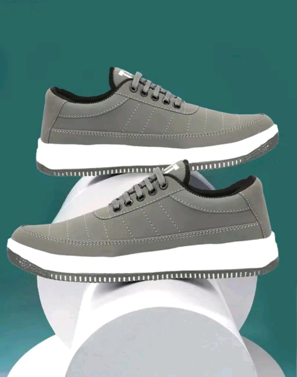 Sports Shoes 
Name: Sports Shoes 
Material: Syntethic Leather
Sole Material: PU
Fastening & Back Detail: Lace-Up
Pattern: Solid
Net Quantity (N): 1
Running/walk shoes/party wear shoes
Sizes: 
IND-6 (Foot Length Size: 25 cm, Foot Width Size: 10 cm) 
IND-7 (Foot Length Size: 25.5 cm, Foot Width Size: 10.1 cm) 
IND-8 (Foot Length Size: 26 cm, Foot Width Size: 10.2 cm) 
IND-9 (FootLeng - 7
