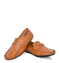 NEW FASHION TAN LOAFER 
Name: NEW FASHION TAN LOAFER 
Material: Synthetic
Sole Material: Pvc
Fastening: Slip On
Toe Shape: Round Toe
Net Quantity (N): 1
Sizes: 
IND-6 (Foot Length Size: 25 cm, Foot Width Size: 10 cm) 
IND-7 (Foot Length Size: 26 cm, Foot Width Size: 10.1 cm) 
IND-8 (Foot Length Size: 27 cm, Foot Width Size: 10.2 cm) 
IND-9 (Foot Length Size: 28 cm,  - 8